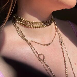 Three Victorian gold filled chains